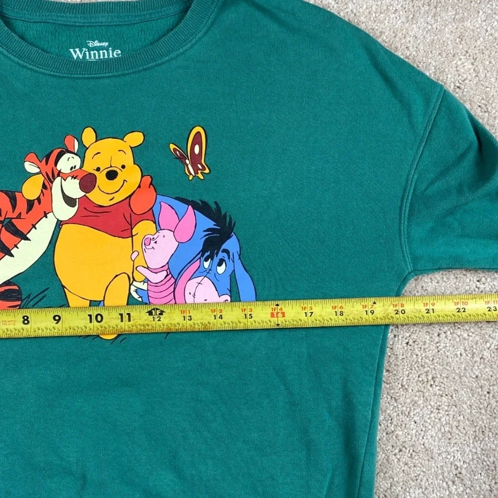 Disney Winnie the Pooh Green Graphic Sweatshirt Tigger Eeyore Piglet Small - Picture 4 of 8